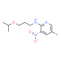 ChemSpider 2D Image | 5-Fluoro-N-(3-isopropoxypropyl)-3-nitro-2-pyridinamine | C11H16FN3O3