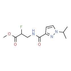 ChemSpider 2D Image | Methyl 2-fluoro-3-{[(1-isopropyl-1H-pyrazol-3-yl)carbonyl]amino}propanoate | C11H16FN3O3