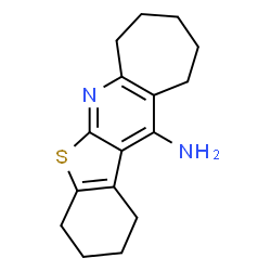 ChemSpider 2D Image | 2,3,4,7,8,9,10,11-Octahydro-1H-[1]benzothieno[2,3-b]cyclohepta[e]pyridin-12-amine | C16H20N2S