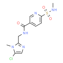 ChemSpider 2D Image | N-[(5-Chloro-1-methyl-1H-imidazol-2-yl)methyl]-6-(methylsulfamoyl)nicotinamide | C12H14ClN5O3S