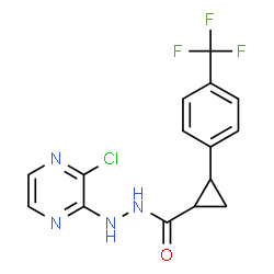 ChemSpider 2D Image | N'-(3-Chloro-2-pyrazinyl)-2-[4-(trifluoromethyl)phenyl]cyclopropanecarbohydrazide | C15H12ClF3N4O
