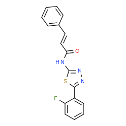 ChemSpider 2D Image | (2E)-N-[5-(2-Fluorophenyl)-1,3,4-thiadiazol-2-yl]-3-phenylacrylamide | C17H12FN3OS