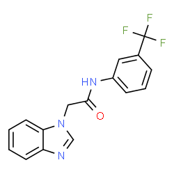 ChemSpider 2D Image | 2-(1H-Benzimidazol-1-yl)-N-[3-(trifluoromethyl)phenyl]acetamide | C16H12F3N3O
