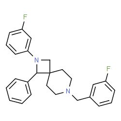 ChemSpider 2D Image | 7-(3-Fluorobenzyl)-2-(3-fluorophenyl)-1-phenyl-2,7-diazaspiro[3.5]nonane | C26H26F2N2