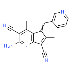ChemSpider 2D Image | 2-Amino-4,6-dimethyl-5-(3-pyridinylmethylene)-5H-cyclopenta[b]pyridine-3,7-dicarbonitrile | C18H13N5