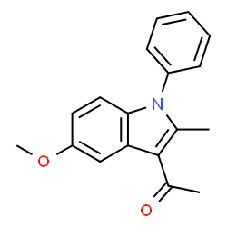 ChemSpider 2D Image | 1-(5-Methoxy-2-methyl-1-phenyl-1H-indol-3-yl)ethanone | C18H17NO2
