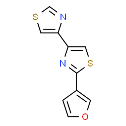 ChemSpider 2D Image | 2-(3-Furyl)-4,4'-bi-1,3-thiazole | C10H6N2OS2