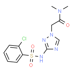 ChemSpider 2D Image | 2-(3-{[(2-Chlorophenyl)sulfonyl]amino}-1H-1,2,4-triazol-1-yl)-N,N-dimethylacetamide | C12H14ClN5O3S
