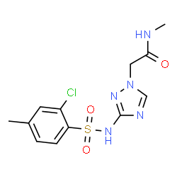 ChemSpider 2D Image | 2-(3-{[(2-Chloro-4-methylphenyl)sulfonyl]amino}-1H-1,2,4-triazol-1-yl)-N-methylacetamide | C12H14ClN5O3S