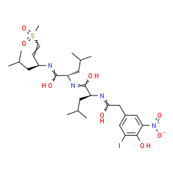 ChemSpider 2D Image | 4-IODO-3-NITROPHENYL ACETYL-LEUCINYL-LEUCINYL-LEUCINYL-VINYLSULFONE | C28H43IN4O8S