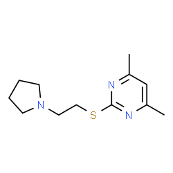 ChemSpider 2D Image | 4,6-Dimethyl-2-(2-pyrrolidin-1-yl-ethylsulfanyl)-pyrimidine | C12H19N3S
