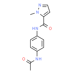 ChemSpider 2D Image | N-(4-Acetamidophenyl)-1-methyl-1H-pyrazole-5-carboxamide | C13H14N4O2