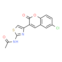 ChemSpider 2D Image | N-[4-(6-Chloro-2-oxo-2H-chromen-3-yl)-1,3-thiazol-2-yl]acetamide | C14H9ClN2O3S