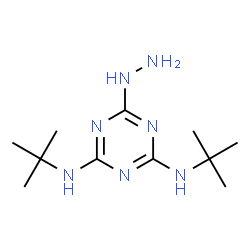 ChemSpider 2D Image | N,N'-Di-tert-butyl-6-hydrazino-1,3,5-triazine-2,4-diamine | C11H23N7