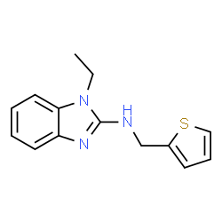 ChemSpider 2D Image | 1-Ethyl-N-(2-thienylmethyl)-1H-benzimidazol-2-amine | C14H15N3S