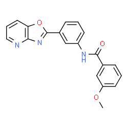 ChemSpider 2D Image | 3-Methoxy-N-[3-([1,3]oxazolo[4,5-b]pyridin-2-yl)phenyl]benzamide | C20H15N3O3