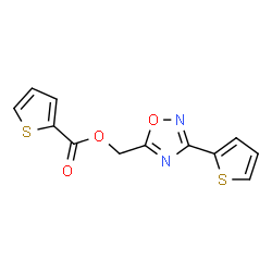 ChemSpider 2D Image | [3-(2-Thienyl)-1,2,4-oxadiazol-5-yl]methyl 2-thiophenecarboxylate | C12H8N2O3S2