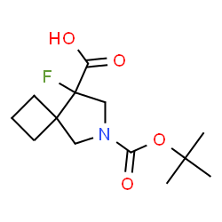 ChemSpider 2D Image | 8-Fluoro-6-{[(2-methyl-2-propanyl)oxy]carbonyl}-6-azaspiro[3.4]octane-8-carboxylic acid | C13H20FNO4