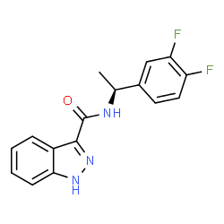ChemSpider 2D Image | N-[(1S)-1-(3,4-Difluorophenyl)ethyl]-1H-indazole-3-carboxamide | C16H13F2N3O