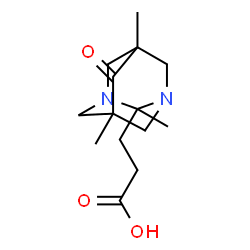ChemSpider 2D Image | 3-(2,5,7-Trimethyl-6-oxo-1,3-diazatricyclo[3.3.1.1~3,7~]dec-2-yl)propanoic acid | C14H22N2O3