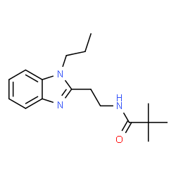 ChemSpider 2D Image | 2,2-Dimethyl-N-[2-(1-propyl-1H-benzimidazol-2-yl)ethyl]propanamide | C17H25N3O