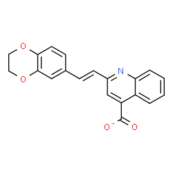 ChemSpider 2D Image | 2-[(E)-2-(2,3-Dihydro-1,4-benzodioxin-6-yl)vinyl]-4-quinolinecarboxylate | C20H14NO4