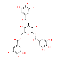 ChemSpider 2D Image | 1,3,6-Tris-O-(3,4,5-trihydroxybenzoyl)-beta-D-allopyranose | C27H24O18