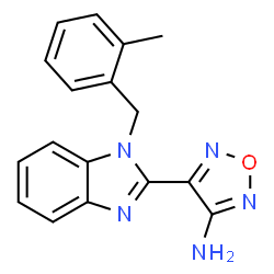 ChemSpider 2D Image | 4-[1-(2-Methylbenzyl)-1H-benzimidazol-2-yl]-1,2,5-oxadiazol-3-amine | C17H15N5O