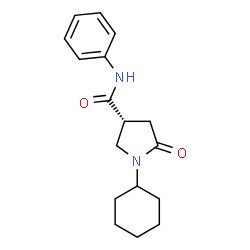 ChemSpider 2D Image | (3R)-1-Cyclohexyl-5-oxo-N-phenyl-3-pyrrolidinecarboxamide | C17H22N2O2