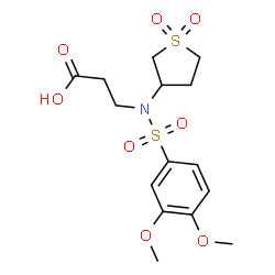 ChemSpider 2D Image | N-[(3,4-Dimethoxyphenyl)sulfonyl]-N-(1,1-dioxidotetrahydro-3-thiophenyl)-beta-alanine | C15H21NO8S2