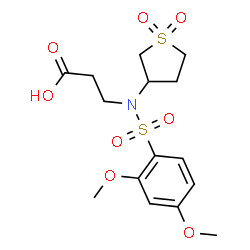 ChemSpider 2D Image | N-[(2,4-Dimethoxyphenyl)sulfonyl]-N-(1,1-dioxidotetrahydro-3-thiophenyl)-beta-alanine | C15H21NO8S2