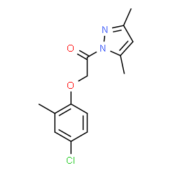 ChemSpider 2D Image | 2-(4-Chloro-2-methylphenoxy)-1-(3,5-dimethyl-1H-pyrazol-1-yl)ethanone | C14H15ClN2O2