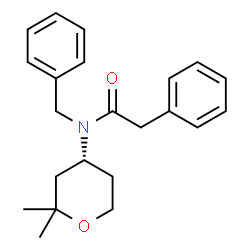 ChemSpider 2D Image | N-Benzyl-N-[(4R)-2,2-dimethyltetrahydro-2H-pyran-4-yl]-2-phenylacetamide | C22H27NO2
