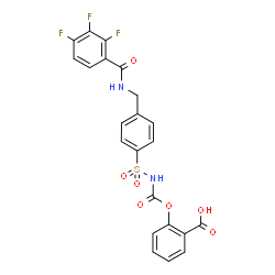ChemSpider 2D Image | 2-({[(4-{[(2,3,4-Trifluorobenzoyl)amino]methyl}phenyl)sulfonyl]carbamoyl}oxy)benzoic acid | C22H15F3N2O7S