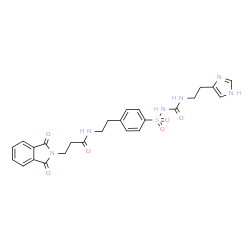 ChemSpider 2D Image | 3-(1,3-Dioxo-1,3-dihydro-2H-isoindol-2-yl)-N-{2-[4-({[2-(1H-imidazol-4-yl)ethyl]carbamoyl}sulfamoyl)phenyl]ethyl}propanamide | C25H26N6O6S