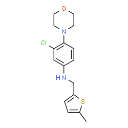 ChemSpider 2D Image | 3-Chloro-N-[(5-methyl-2-thienyl)methyl]-4-(4-morpholinyl)aniline | C16H19ClN2OS