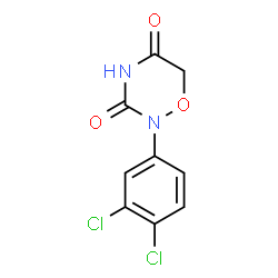 ChemSpider 2D Image | 2-(3,4-Dichlorophenyl)-1,2,4-oxadiazinane-3,5-dione | C9H6Cl2N2O3