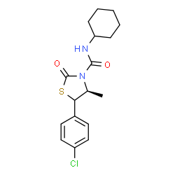 ChemSpider 2D Image | (4S)-5-(4-Chlorophenyl)-N-cyclohexyl-4-methyl-2-oxo-1,3-thiazolidine-3-carboxamide | C17H21ClN2O2S