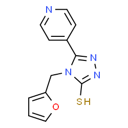 ChemSpider 2D Image | 4-(2-furylmethyl)-5-pyridin-4-yl-4H-1,2,4-triazole-3-thiol | C12H10N4OS