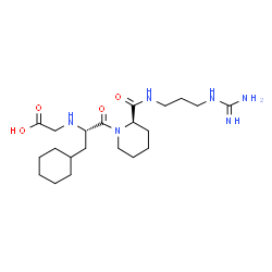 ChemSpider 2D Image | N-[(2S)-1-{(2R)-2-[(3-Carbamimidamidopropyl)carbamoyl]-1-piperidinyl}-3-cyclohexyl-1-oxo-2-propanyl]glycine | C21H38N6O4
