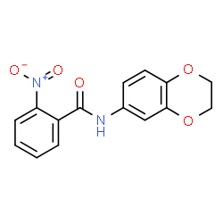 ChemSpider 2D Image | N-(2,3-Dihydro-1,4-benzodioxin-6-yl)-2-nitrobenzamide | C15H12N2O5