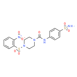 ChemSpider 2D Image | 4-[(2-Nitrophenyl)sulfonyl]-N-(4-sulfamoylphenyl)-1-piperazinecarboxamide | C17H19N5O7S2