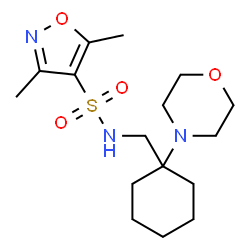 ChemSpider 2D Image | 3,5-Dimethyl-N-{[1-(4-morpholinyl)cyclohexyl]methyl}-1,2-oxazole-4-sulfonamide | C16H27N3O4S