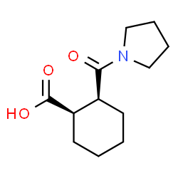 ChemSpider 2D Image | (1R,2S)-2-(1-Pyrrolidinylcarbonyl)cyclohexanecarboxylic acid | C12H19NO3