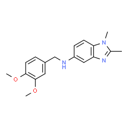 ChemSpider 2D Image | N-(3,4-Dimethoxybenzyl)-1,2-dimethyl-1H-benzimidazol-5-amine | C18H21N3O2