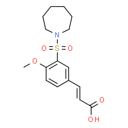 ChemSpider 2D Image | (2E)-3-[3-(1-Azepanylsulfonyl)-4-methoxyphenyl]acrylic acid | C16H21NO5S