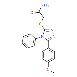 ChemSpider 2D Image | 2-{[5-(4-Methoxyphenyl)-4-phenyl-4H-1,2,4-triazol-3-yl]sulfanyl}acetamide | C17H16N4O2S