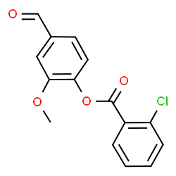 ChemSpider 2D Image | 4-Formyl-2-methoxyphenyl 2-chlorobenzoate | C15H11ClO4