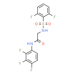 ChemSpider 2D Image | N~2~-[(2,6-Difluorophenyl)sulfonyl]-N-(2,3,4-trifluorophenyl)glycinamide | C14H9F5N2O3S