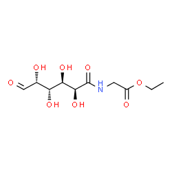 ChemSpider 2D Image | Ethyl {[(2S,3R,4S,5R)-2,3,4,5-tetrahydroxy-6-oxohexanoyl]amino}acetate (non-preferred name) | C10H17NO8
